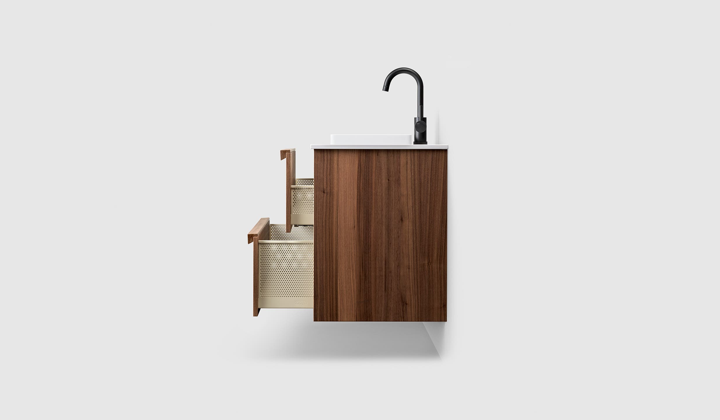 H2/80 - Walnut Wood - White Solid