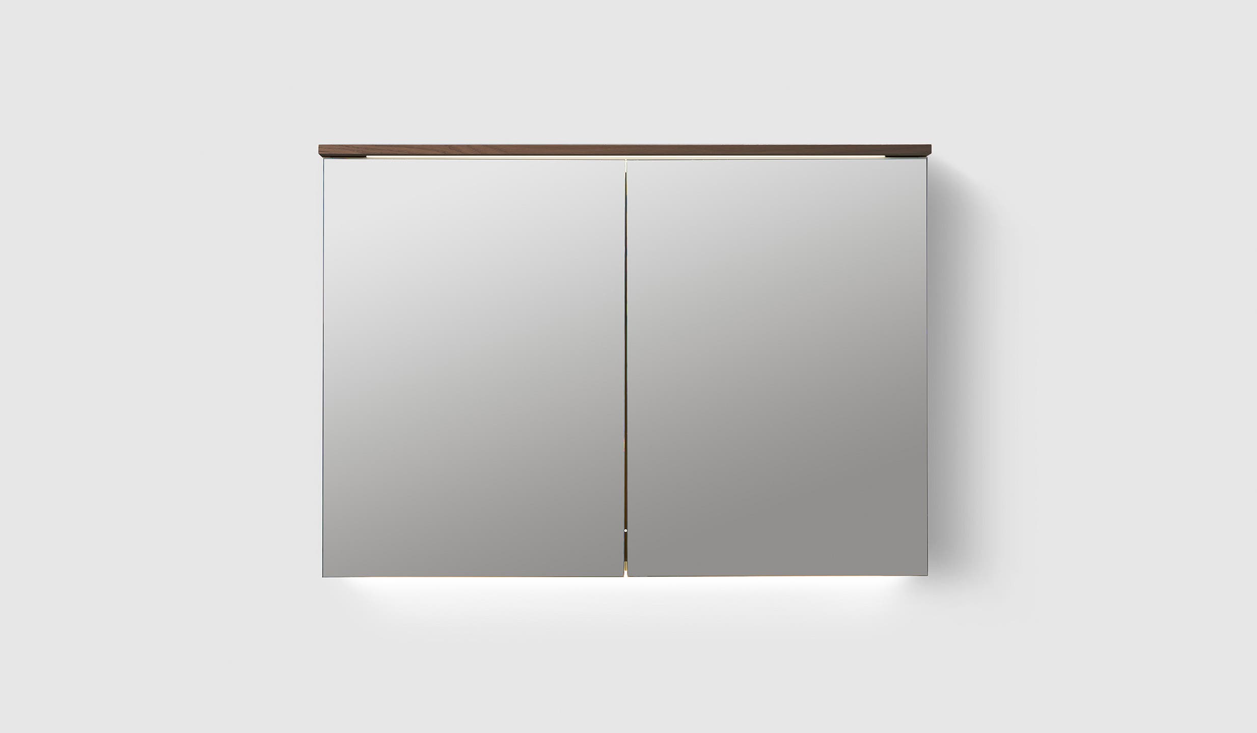 H2/MC100 Smoked Oak Wood H2 Mirror Cabinet